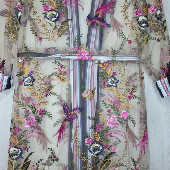 Aratta Jade Embroidered Mesh Duster Size XS - Picture 14 of 16